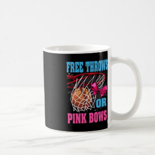 Free Throws Or Pink Bows  Gender Reveal Basketball Coffee Mug