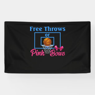 Free Throws or Pink Bows Gender Reveal Designs Banner