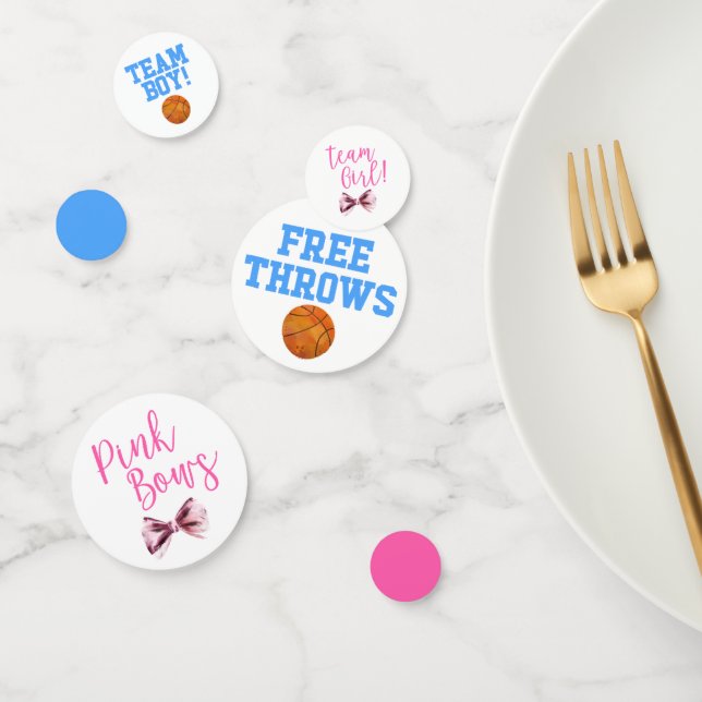 Free Throws or Pink Bows Gender Reveal Party  Confetti (Group)