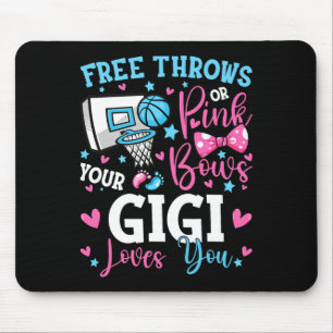 Free Throws or Pink Bows Gigi Loves You Cute Gende Mouse Pad