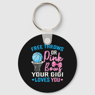Free Throws or Pink Bows Gigi Loves You Gender Rev Key Ring