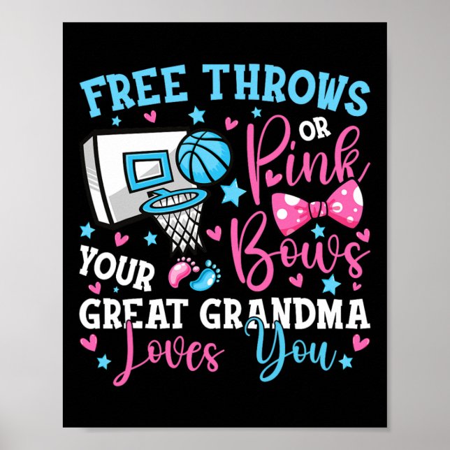 Free Throws or Pink Bows Great Grandma Loves You C Poster (Front)