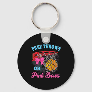 Free Throws Or Pink Bows Pregnancy Pink Blue Gende Key Ring