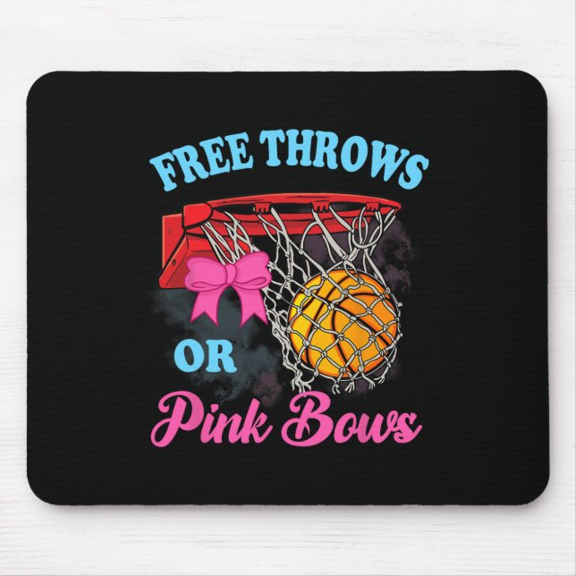 Free Throws or Pink Bows Pregnancy Pink Blue Gende Mouse Pad (Front)