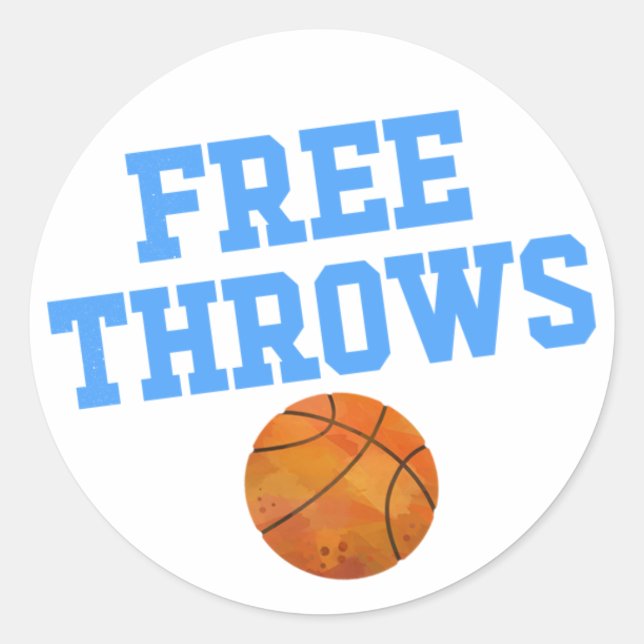 Free Throws Team Boy Gender Reveal Party  Classic Round Sticker (Front)