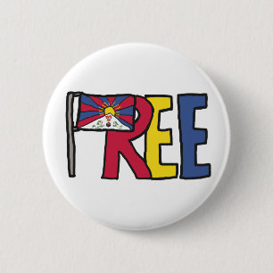 Free Tibet 6 Cm Round Badge
