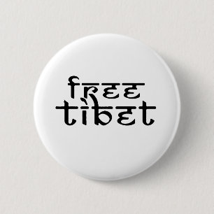 FREE TIBET 6 CM ROUND BADGE