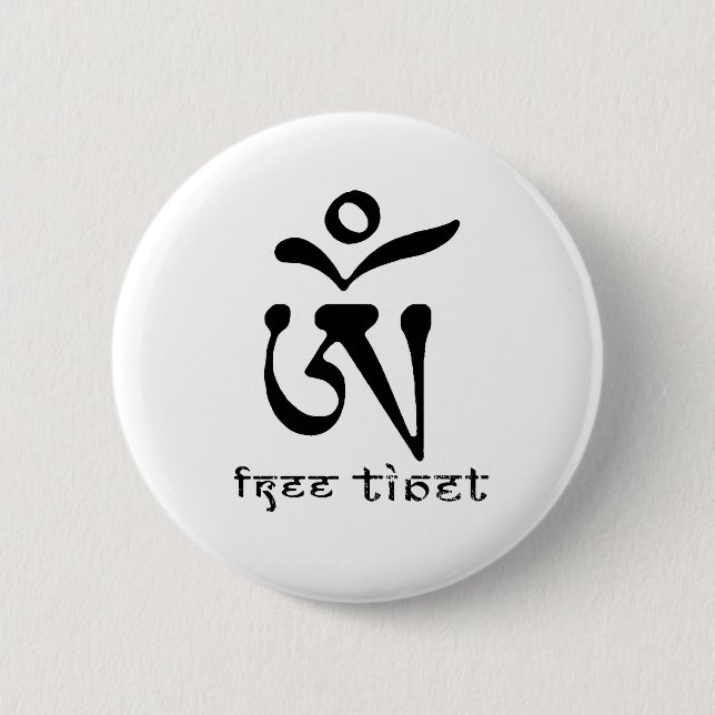 FREE TIBET 6 CM ROUND BADGE (Front)