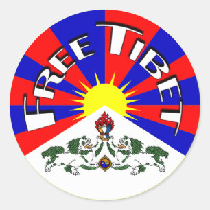 Free Tibet Badge Classic Round Sticker