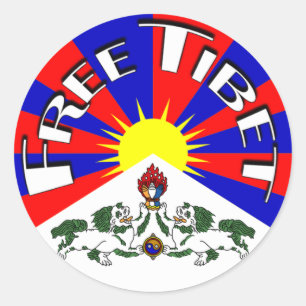 Free Tibet Badge Classic Round Sticker