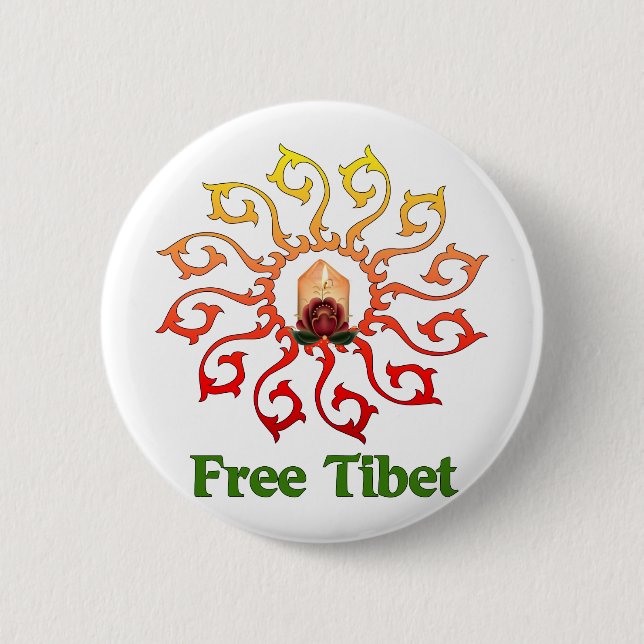 Free Tibet Candle 6 Cm Round Badge (Front)