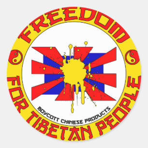 free tibet classic round sticker