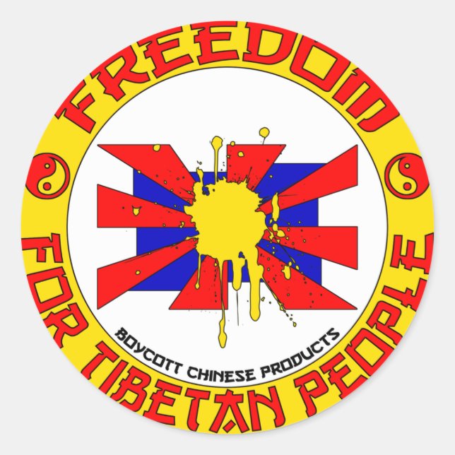 free tibet classic round sticker (Front)