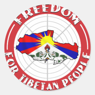 free tibet classic round sticker