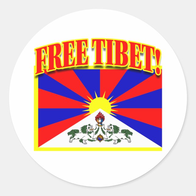 FREE TIBET CLASSIC ROUND STICKER (Front)