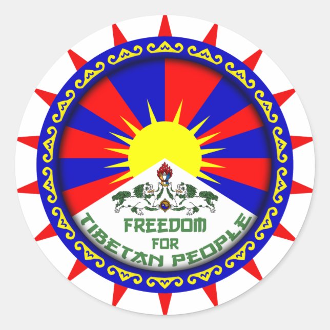 free tibet classic round sticker (Front)