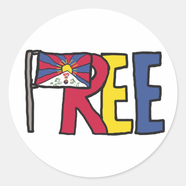 Free Tibet Classic Round Sticker (Front)