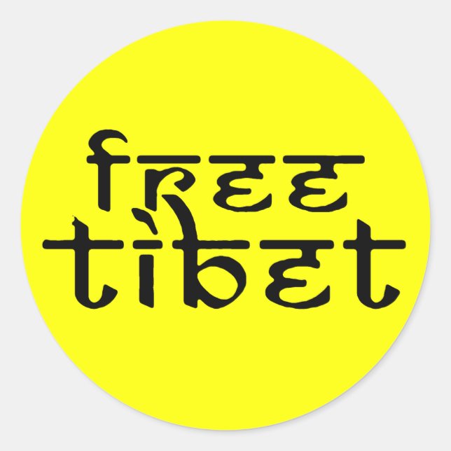 Free Tibet Clothing and Apparel Classic Round Sticker (Front)