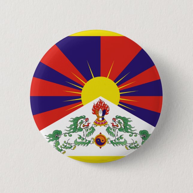 Free Tibet Flag 6 Cm Round Badge (Front)