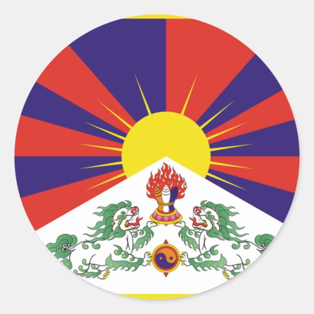 Free Tibet Flag Classic Round Sticker (Front)