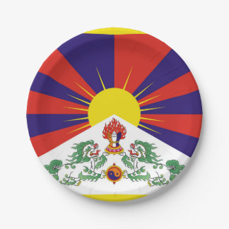 Free Tibet flag Paper Plate