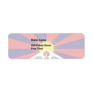 Free Tibet flag Return Address Label