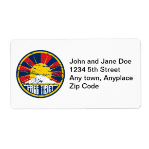 Free Tibet Round Grunge