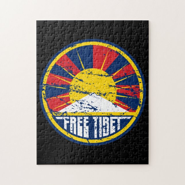 Free Tibet Round Grunge Jigsaw Puzzle (Vertical)