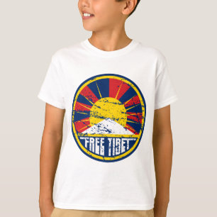 Free Tibet Round Grunge T-Shirt