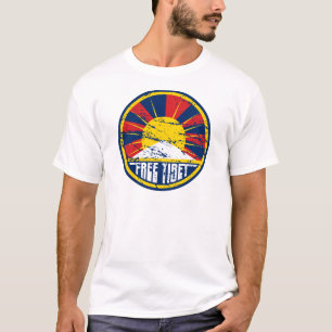 Free Tibet Round Grunge T-Shirt
