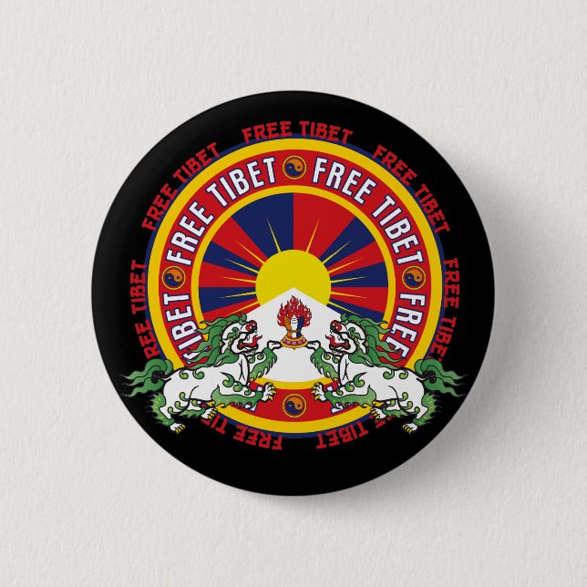 Free Tibet Round Logo 6 Cm Round Badge (Front)