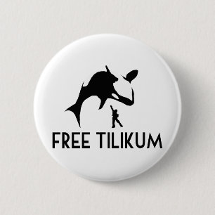 Free Tilikum Save the Orca Killer Whale 6 Cm Round Badge