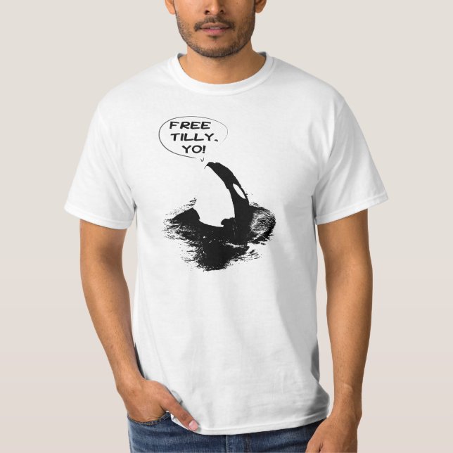Free Tilly, Yo! Orca "killer whale" shirt (Front)