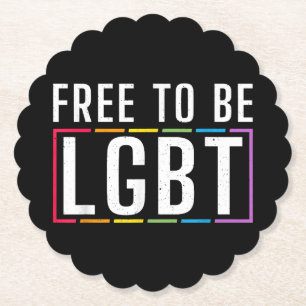 Free to be LGBT Bisexual Lesbian Gay Pride Paper Coaster