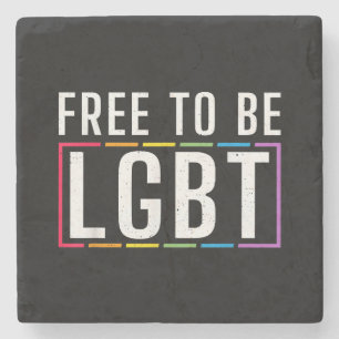 Free to be LGBT Bisexual Lesbian Gay Pride Stone Coaster