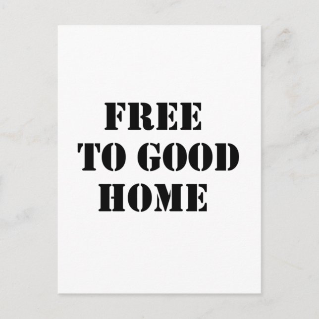 free to good home postcard (Front)
