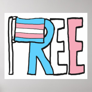 Free Trans Rights Flag Poster