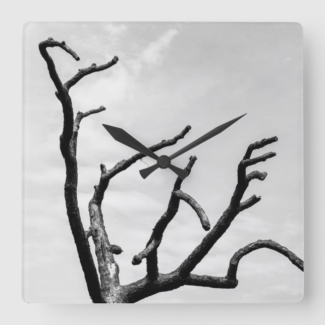 free tree square wall clock (Front)