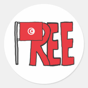 Free Tunisia Classic Round Sticker