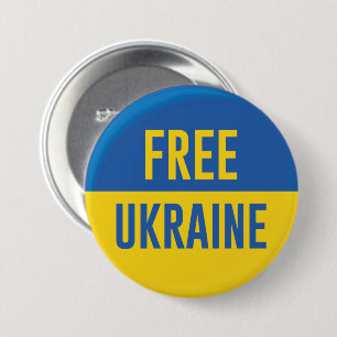 Free Ukraine 7.5 Cm Round Badge