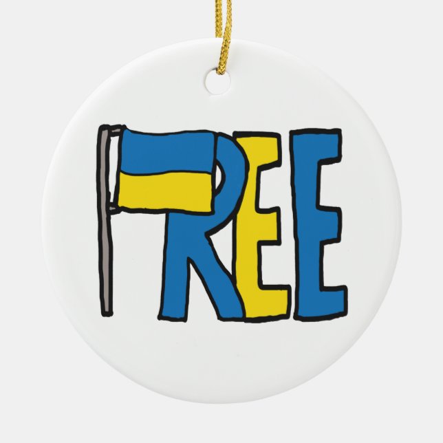 Free Ukraine Ceramic Ornament (Front)