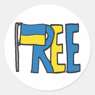 Free Ukraine Classic Round Sticker
