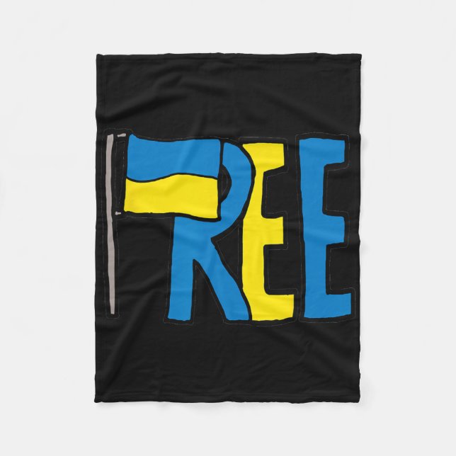 Free Ukraine  Fleece Blanket (Front)