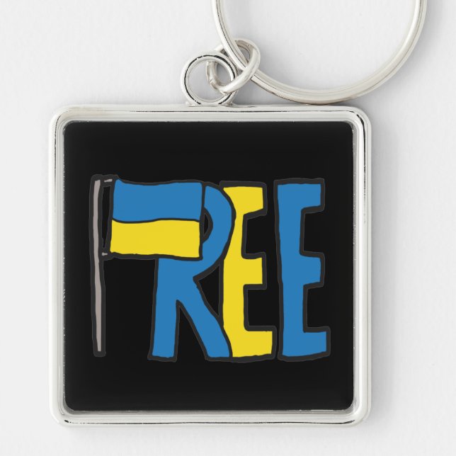 Free Ukraine Key Ring (Front)