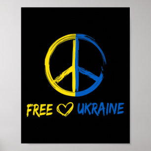 Free Ukraine Peace Sign For Women Men Ukrainian Fl