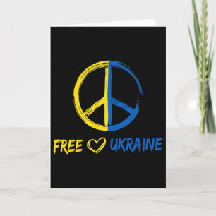 Free Ukraine Peace Sign For Women Men Ukrainian Fl Card