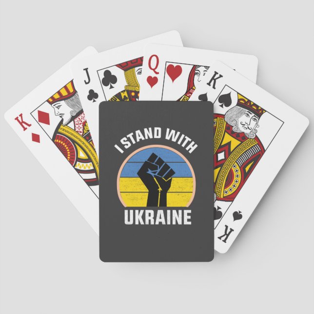 free ukraine tshirt, i stand with ukraine playing cards (Back)