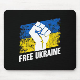 Free Ukraine Ukrainian Lover Ukraine Flag Retro Vi Mouse Pad