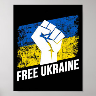 Free Ukraine Ukrainian Lover Ukraine Flag Retro Vi Poster