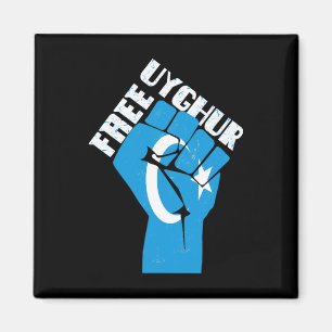 Free Uyghur Resist Fist With Uyghur Flag Magnet